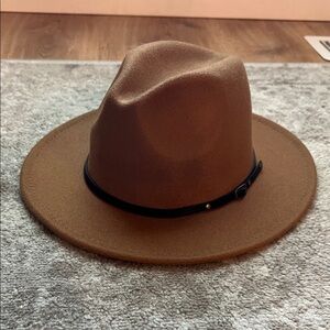 Stylish Brown Wool-blend Fedora Hat